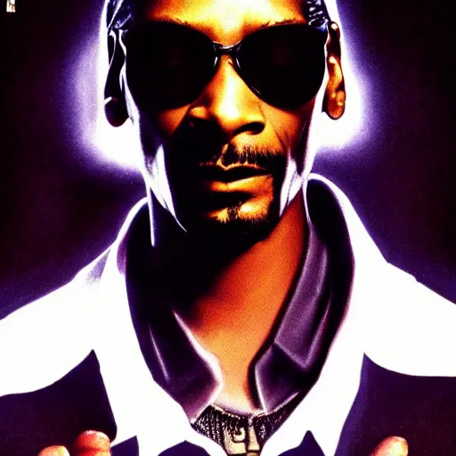 Image similar to snoop dogg as neo from the matrix, movie poster, highly detailed, matrix background