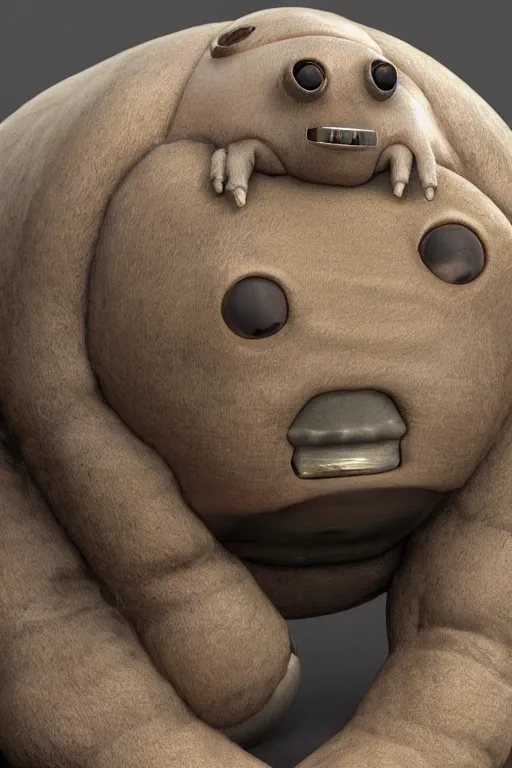 Image similar to anthropomorphic tardigrade, high detail, symmetrical, anatomically accurate, octane render,