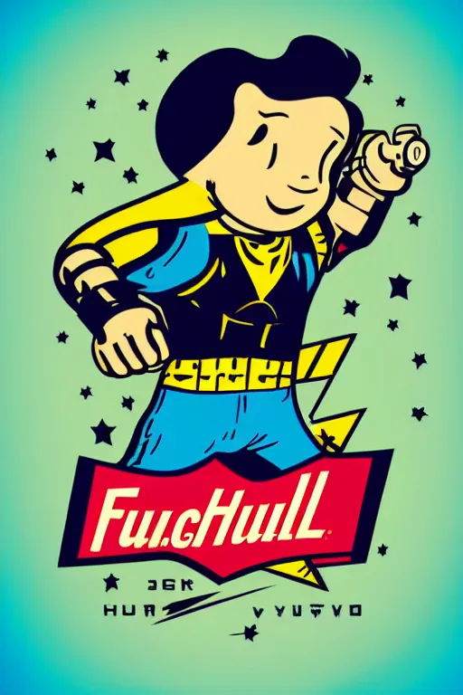 Image similar to fallout 7 6 retro futurist illustration art by butcher billy, sticker, colorful, illustration, highly detailed, simple, smooth and clean vector curves, no jagged lines, vector art, smooth andy warhol style