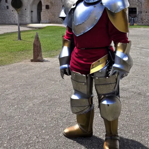 Image similar to mario in medieval knight armor