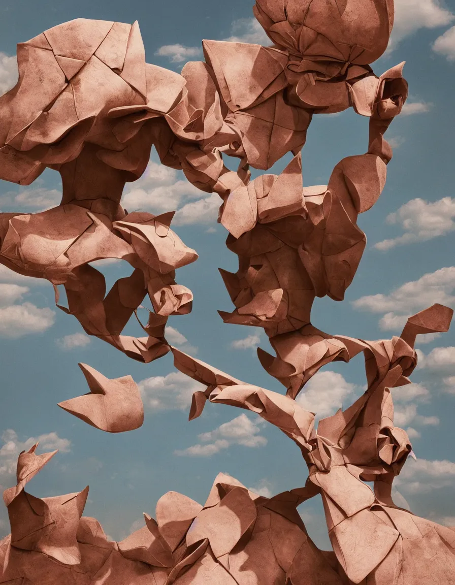 Image similar to a cowboy turning into blooms by slim aarons, by zhang kechun, by lynda benglis. tropical sea slugs, brutalist angular sharp tractor tires. complementary colors. warm soft volumetric dramatic light. national geographic. 8 k, rendered in octane, smooth gradients. origami sculpture by antonio canova.