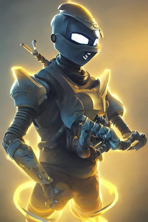 Image similar to epic mask helmet robot ninja portrait stylized as fornite style game design fanart by concept artist gervasio canda, behance hd by jesper ejsing, by rhads, makoto shinkai and lois van baarle, ilya kuvshinov, rossdraws global illumination radiating a glowing aura global illumination ray tracing hdr render in unreal engine 5