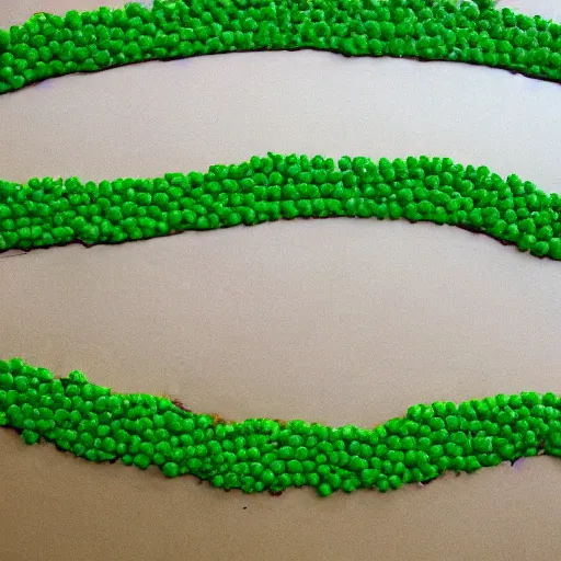 Prompt: photo of a landscape made from peas