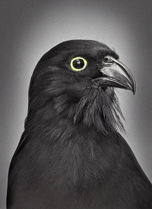 Image similar to a portrait of a humanoid crow, digital art