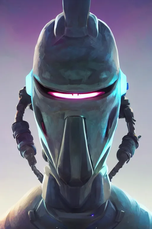 Image similar to epic mask helmet robot ninja portrait stylized as fornite style game design fanart by concept artist gervasio canda, behance hd by jesper ejsing, by rhads, makoto shinkai and lois van baarle, ilya kuvshinov, rossdraws global illumination radiating a glowing aura global illumination ray tracing hdr render in unreal engine 5