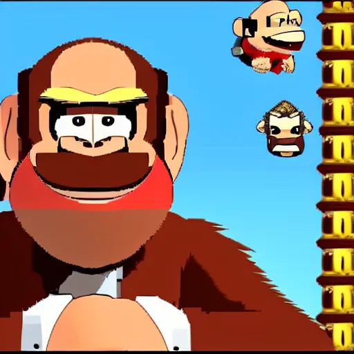 Image similar to screenshot of joe biden starring in donkey kong ( video game )