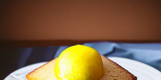 Image similar to photo of moist lemon cake, advertising photo, studio lighting, 4K
