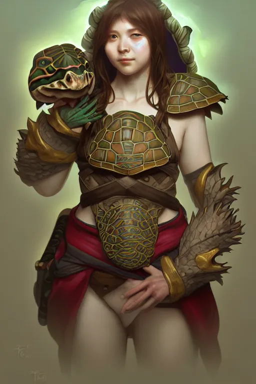Image similar to tortle cleric, highly detailed, digital painting, artstation, sharp focus, illustration, art by tan zi and ayanamikodon and alphonse mucha and wlop