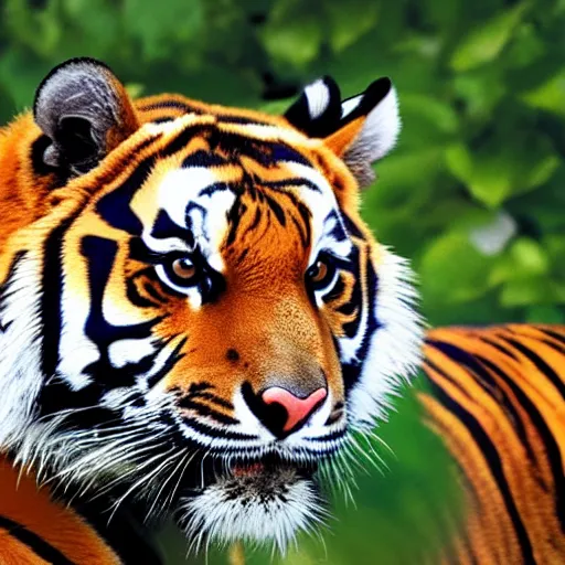 Image similar to a tiger in the colours of the Indian flag