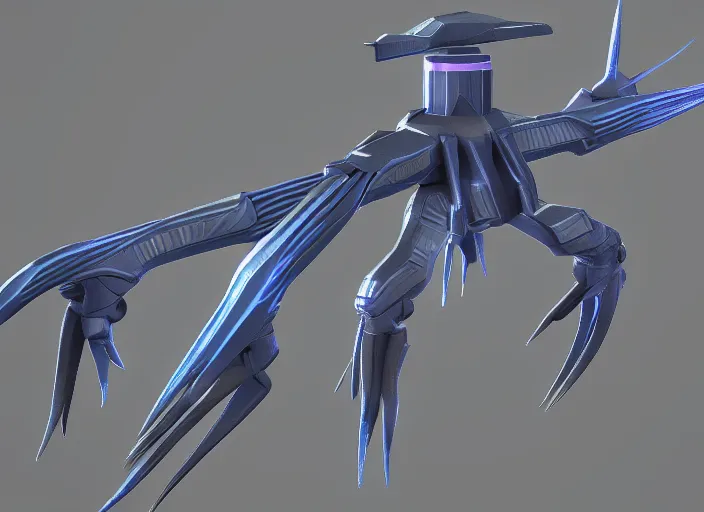 Image similar to low poly needler from halo 2. 3 d blender render. winner.