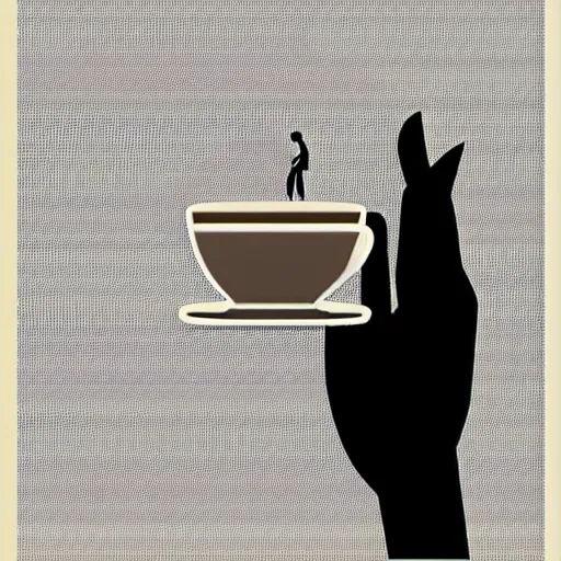 Prompt: silhouette of a cup of coffe illustration, vector art style, medium shot, intricate, elegant, highly detailed, digital art, ffffound, art by ilya kuvshinov and hajime sorayama