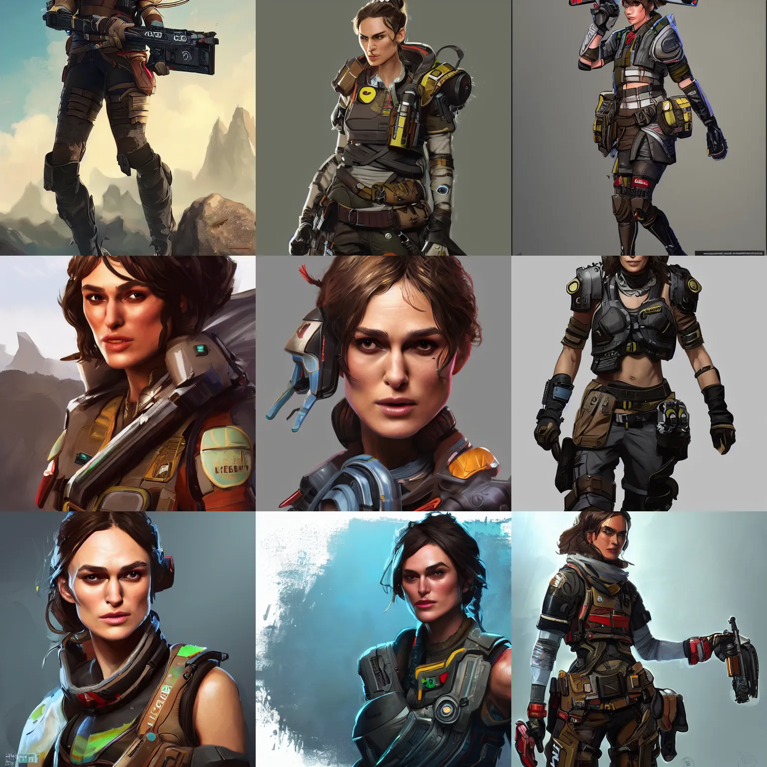 Prompt: Keira Knightley as apex legends character, concept art, trending on Artstation