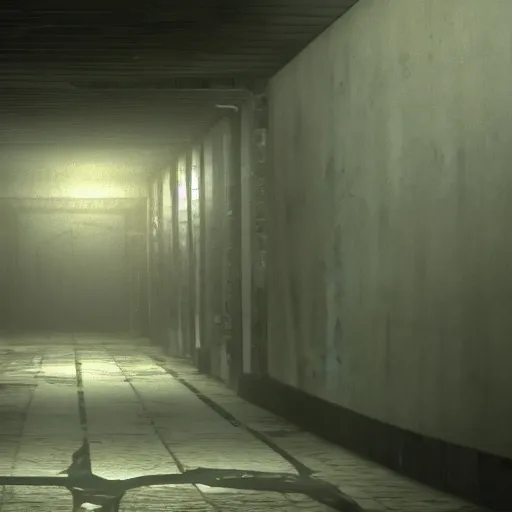 Image similar to playstation 5 screenshot of silent hill, overhead, intricate