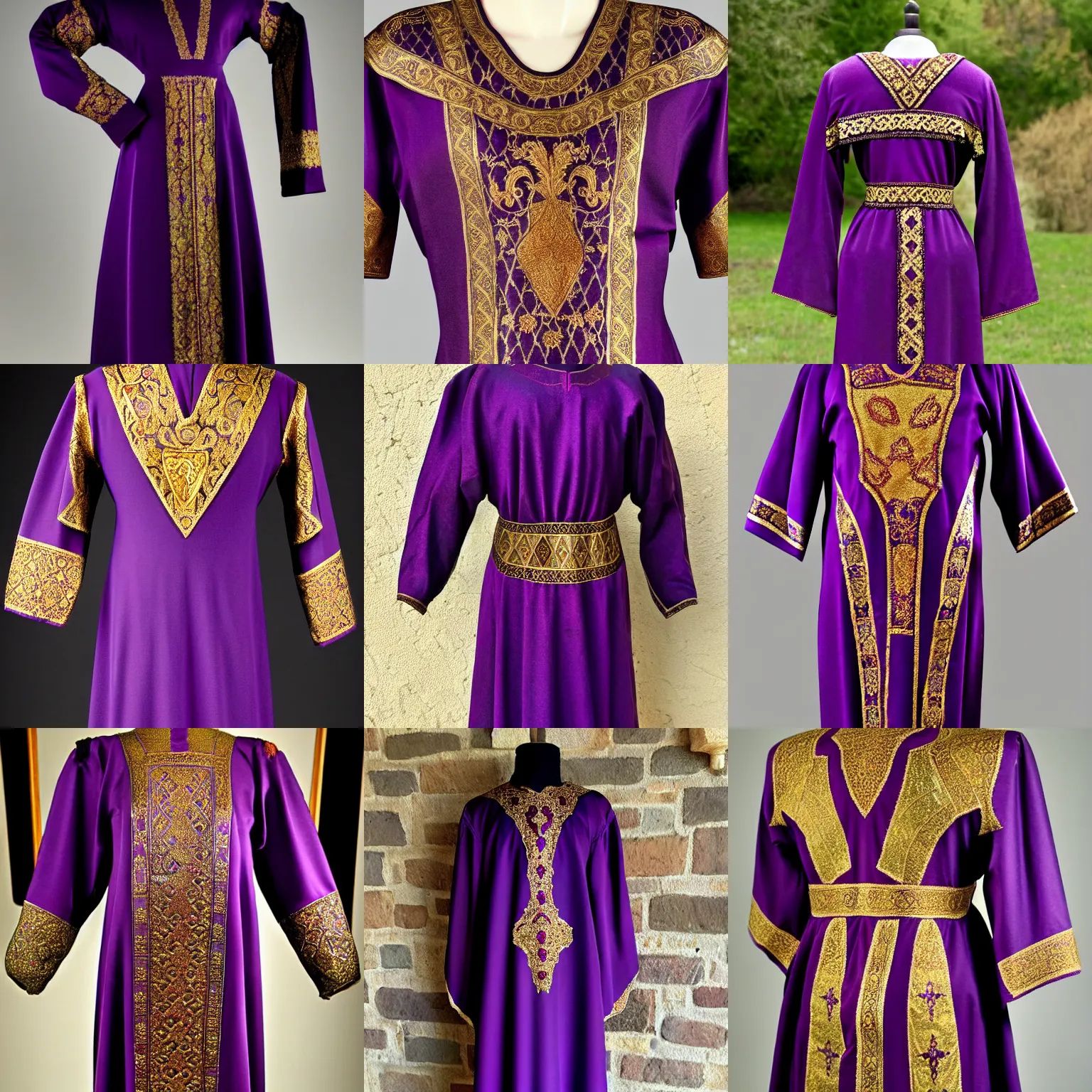 Prompt: Exquisite, Regal, Royal, Tyrian purple gilded medieval byzantine tunic
