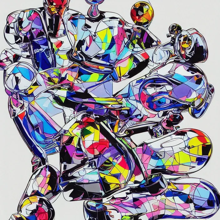 Image similar to futuristic sneakers in jeff koons hip hop bauhaus style, highly detailed, hyper realistic, art by todd mcfarlane