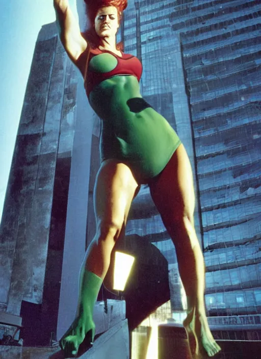 Prompt: a color photo portrait of she hulk in la by annie liebovitz, dramatic lighting, 7 5 mm lens, sharp focus.