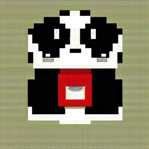 Image similar to panda pixel art