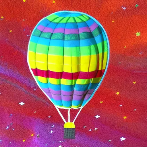 Image similar to rainbow cosmic sci fi hot air balloon ufo