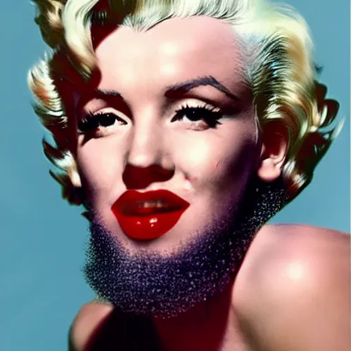 Prompt: Marilyn Monroe with a hipster beard