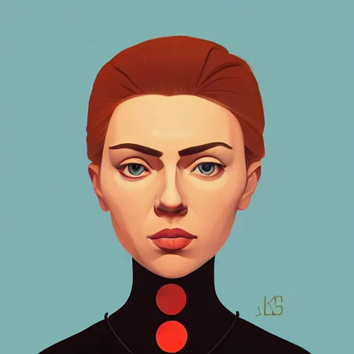 Image similar to face icon stylized minimalist soviet russian bolshevik leader nadezhda konstantinovna krupskaya played by scarlett johansson, loftis, cory behance hd by jesper ejsing, by rhads, makoto shinkai and lois van baarle, ilya kuvshinov, rossdraws global illumination