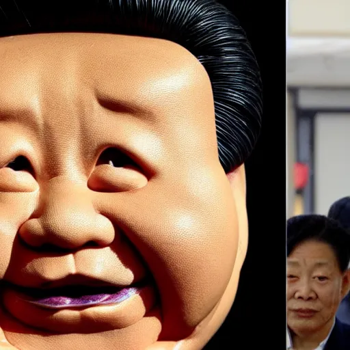 Prompt: malformed sickly Xi Jinping in the style of Patricia Piccinini, scary, gross, disgusting, 🤮