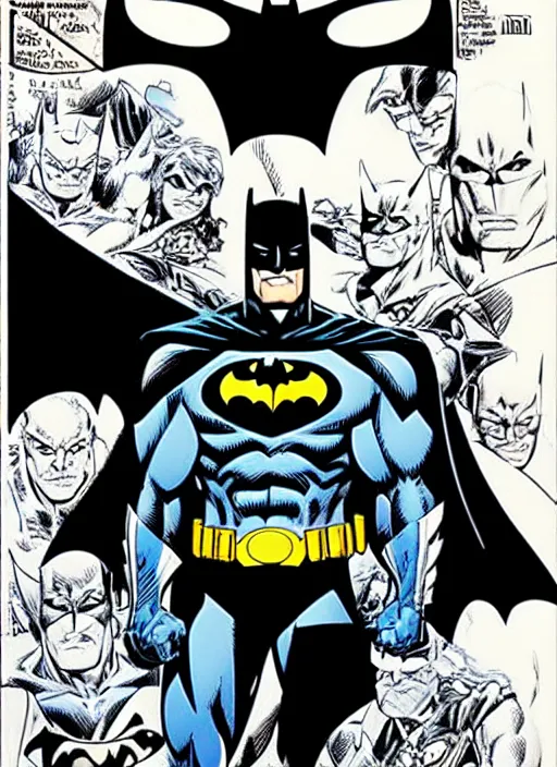 Prompt: 1 9 9 8 issue of jla cover depicting batman by ed mcguinness, masterpiece ink illustration,