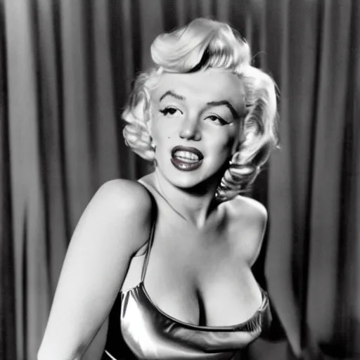 Image similar to marilyn monroe in a futuristic dress