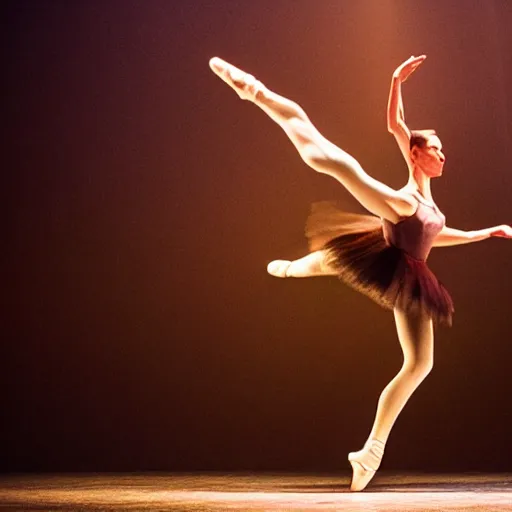 Prompt: horse ballerina performing on stage, dramatic lighting, award winning show