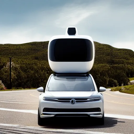 Prompt: Apple announcing the new self driving Apple Car, realistic photo