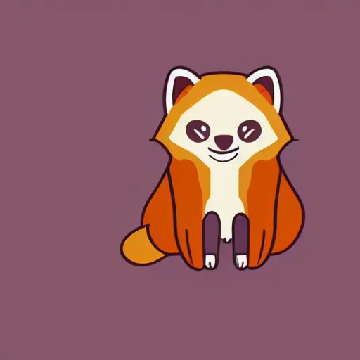 Prompt: a cute red panda sleeping, digital art, icon, 2 d vector logo, cartoon