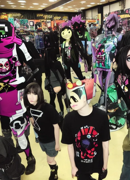 Image similar to hot topic anime convention, invader zim merch