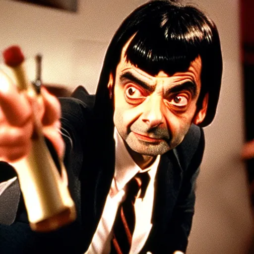 Image similar to mr. bean in pulp fiction, club photography