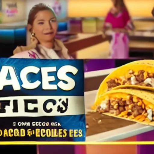 Image similar to Taco Bell commercial for the new double cheesy feces taco, loaded with double portions of cow shit, soft diffused light