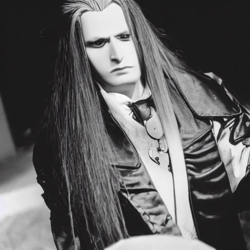 Prompt: a photo of alucard ( sotn ) as a real person, 3 5 mm photography