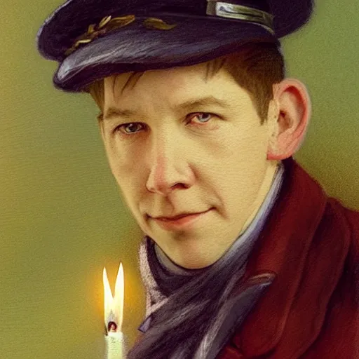 Prompt: thirty years old Lee Evans as a sad 19th century postman. detailed, soft focus, candle light, interesting lights, realistic, oil canvas, character concept art by Munkácsy Mihály, Csók István, John Everett Millais, Henry Meynell Rheam, and da Vinci