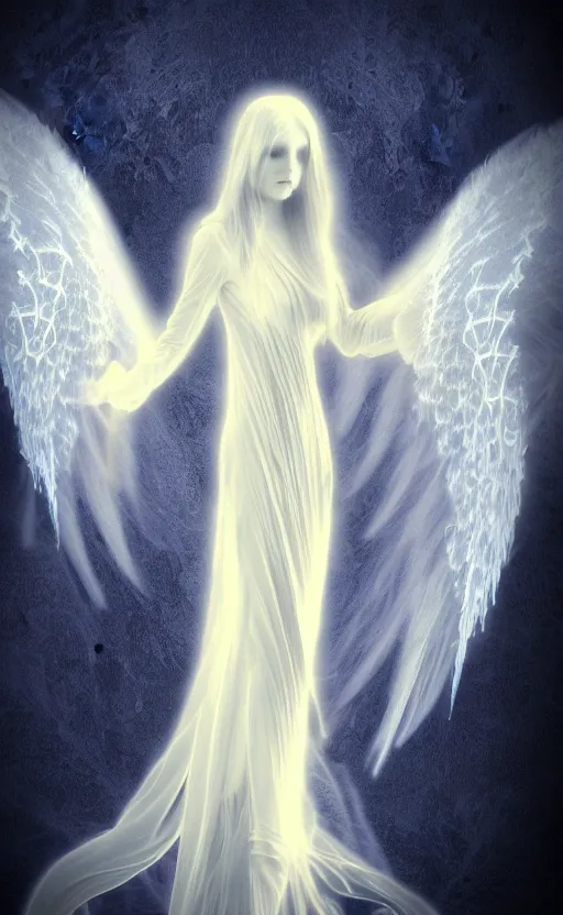 Image similar to Angel knight gothic girl made of Fractal flame,