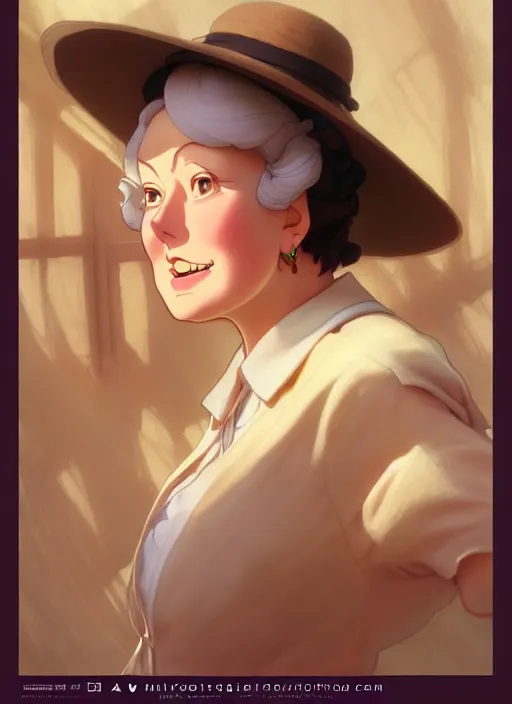 Prompt: cute miss marple, natural lighting, path traced, highly detailed, high quality, digital painting, by don bluth and ross tran and studio ghibli and alphonse mucha, artgerm