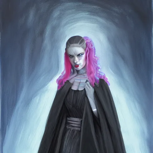 Prompt: pinkie pie as a sith lord, painting by Monia Merlo