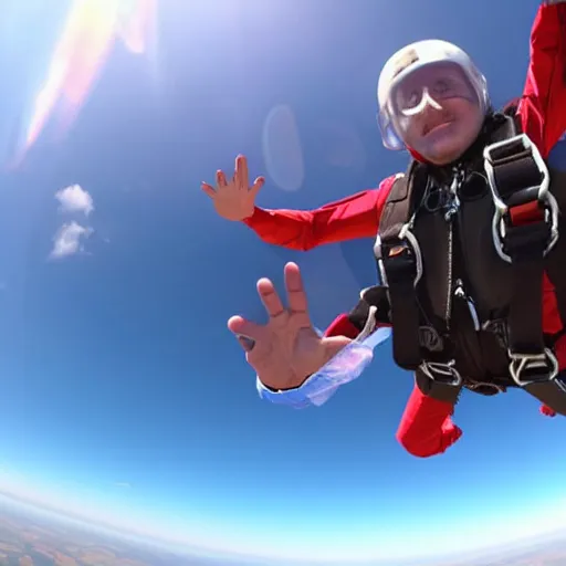 Image similar to first person point of view of skydiving