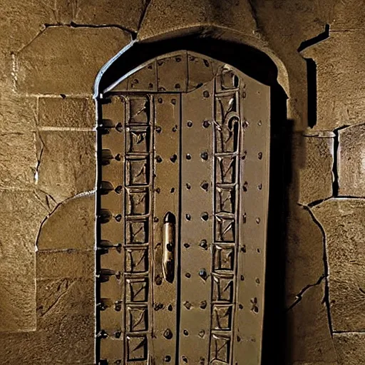 Image similar to concealed door in a dungeon wall, d & d, photo