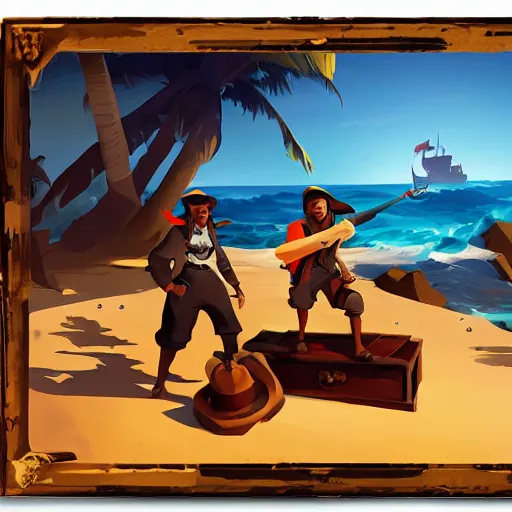 Image similar to painting treasure on sea of thieves game smooth median photoshop filter cutout vector, behance hd by jesper ejsing, by rhads, makoto shinkai and lois van baarle, ilya kuvshinov, rossdraws global illumination