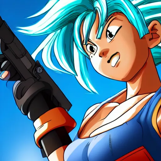 Image similar to Bulma from Dragon Ball Z, artstation, 4k detailed