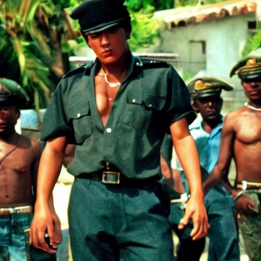 Image similar to a film still of Jotaro Kujo in city of god(2002)