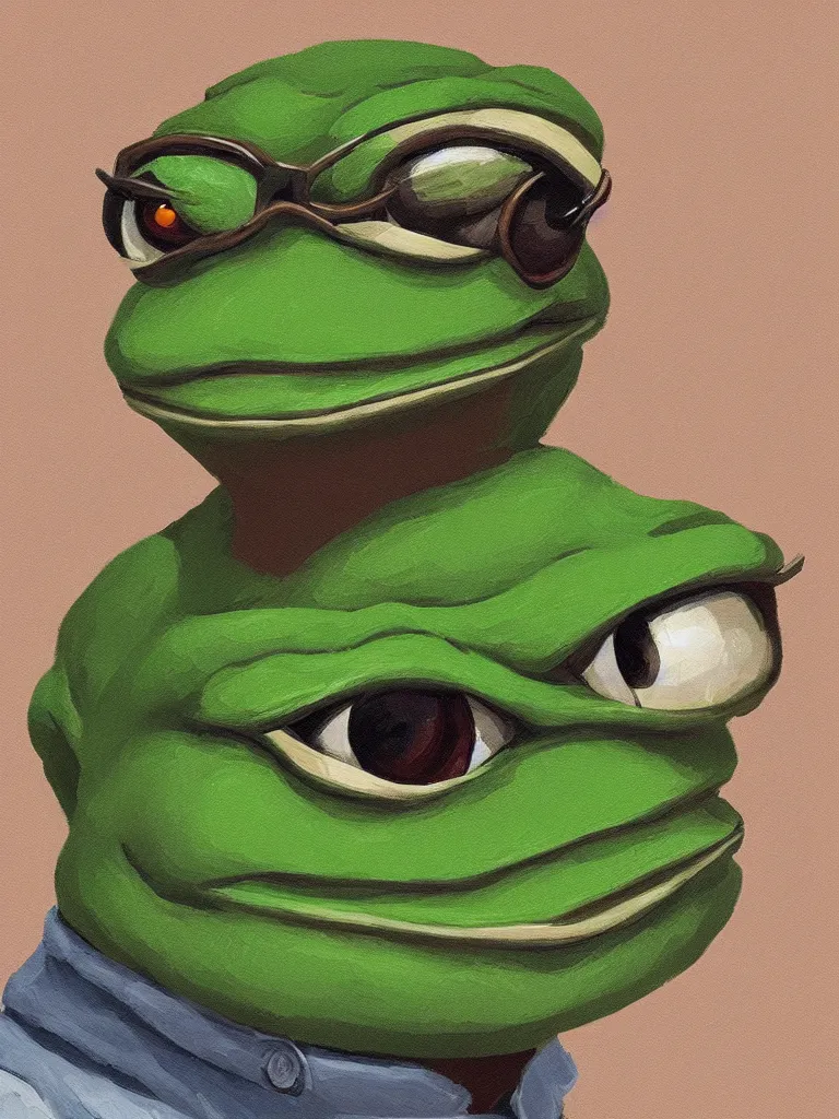 Image similar to pepe the frog mid-body portrait by Sylvain Sarrailh, high detail, trending on artstation