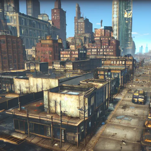 Prompt: new york city in fallout 4, unreal engine, raytracing