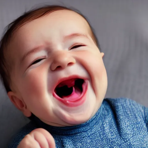 Prompt: a baby laughing