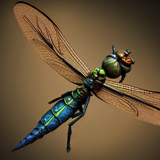 Image similar to a cosmical Dragonfly, concept art, 3d render , unreal 5, ray tracing, art station