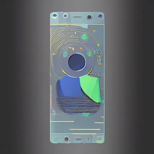 Image similar to a futuristic phone design, concept art