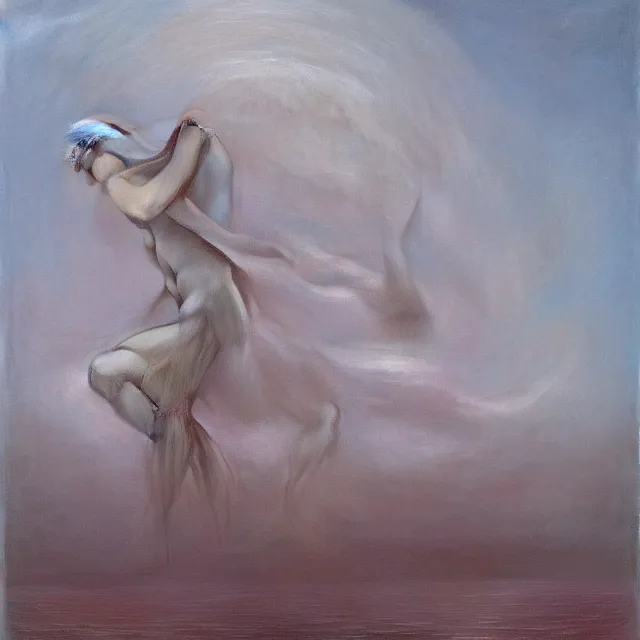 Image similar to Boreas by Zdzisław Beksiński, oil on canvas