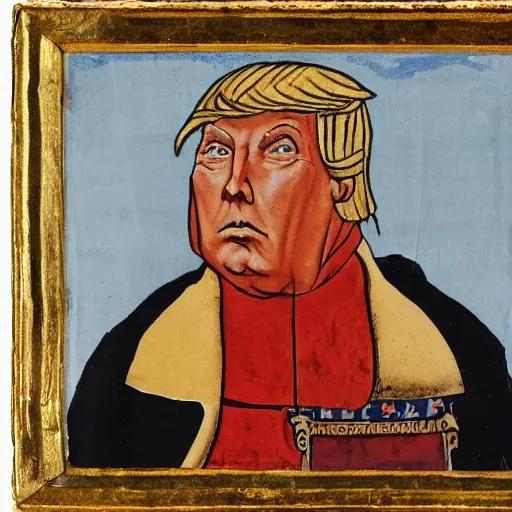 Prompt: donald trump, medieval painting